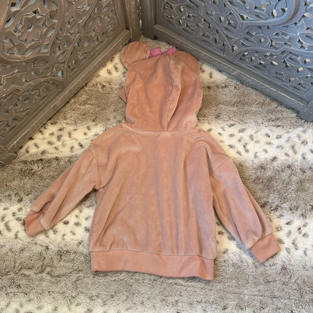 Disney Minnie Mouse pink fleece hoodie baby girls 18 months sparkly girlhoodcore